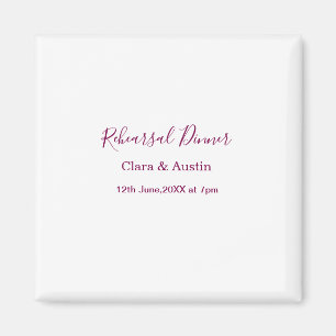Rehearsal dinner the night before simple minimal m magnet
