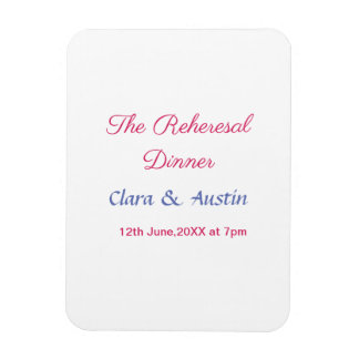 Rehearsal dinner the night before simple minimal m magnet