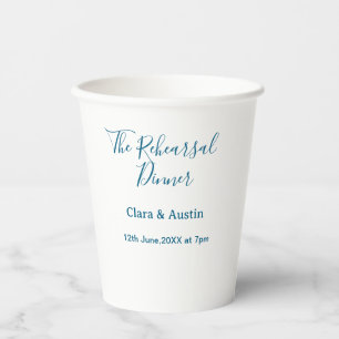 Rehearsal dinner the night before simple minimal m paper cups