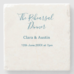 Rehearsal dinner the night before simple minimal m stone coaster