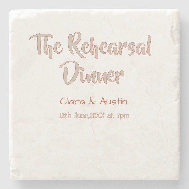 Rehearsal dinner the night before simple minimal m stone coaster (Front)