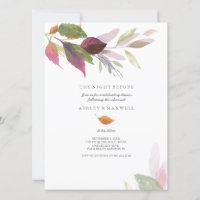 Rehearsal Dinner Watercolor Autumn Leaves