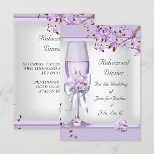Rehearsal Dinner Wedding Lavender Purple Lilac  4 Invitation