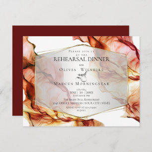 REHEARSAL   Fluid Abstract Ink Autumn Colours Invitation