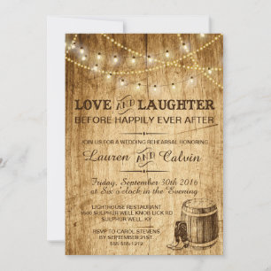 Rehearsal invitation for a country wedding