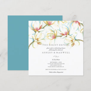 Rehearsal Invitations Watercolor White Magnolia