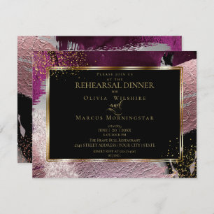 Rehearsal   Modern Shiney Bold Cassis Strokes Invitation