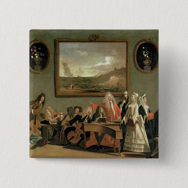 Rehearsal of an Opera 2 Inch Square Button (Front)