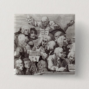 Rehearsal of the Oratorio of Judith, 1734 2 Inch Square Button