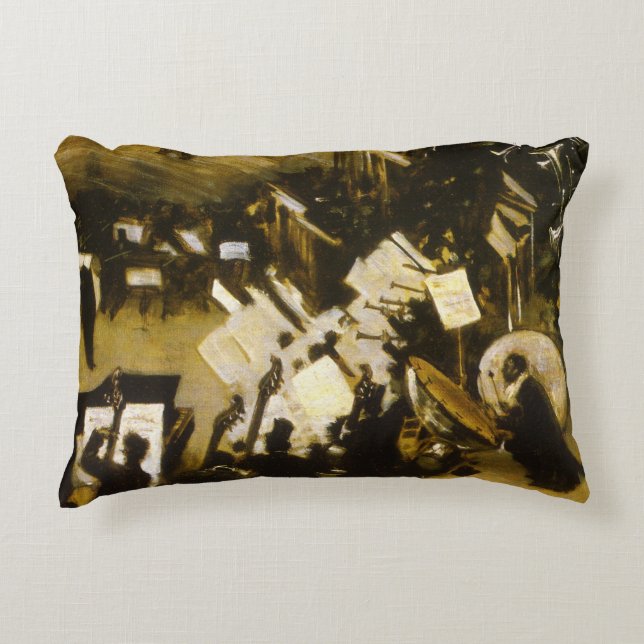 Rehearsal of the Pasdeloup Orchestra by JS Sargent Decorative Pillow (Front)