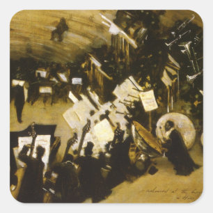 Rehearsal of the Pasdeloup Orchestra by JS Sargent Square Sticker