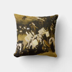 Rehearsal of the Pasdeloup Orchestra by JS Sargent Throw Pillow