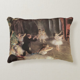 Rehearsal on the Stage by Edgar Degas Decorative Pillow