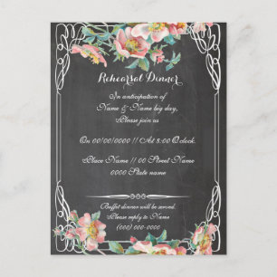 rehearsal, reception and driving direction postcard