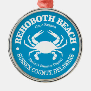 Rehoboth Beach (crab) Metal Ornament