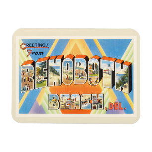 Rehoboth Beach Delaware DE Vintage Travel Postcard Magnet