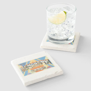 Rehoboth Beach Delaware DE Vintage Travel Postcard Stone Coaster