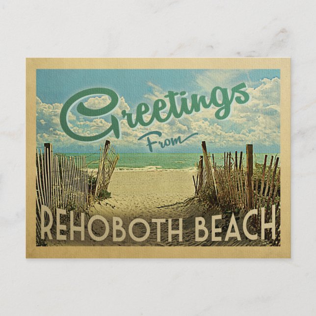 Rehoboth Beach Vintage Travel Postcard (Front)
