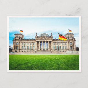 Reichstag Building Berlin German Flag Photo Postcard