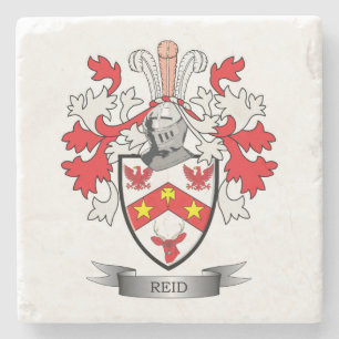 Reid Family Crest Coat of Arms Stone Coaster