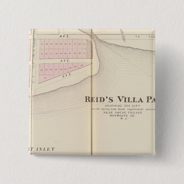 Reid's Villa Park, NJ 2 Inch Square Button (Front)