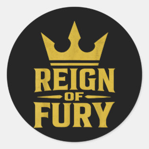 Reign of Fury Martial Arts MMA Boxing Lifestyle Classic Round Sticker
