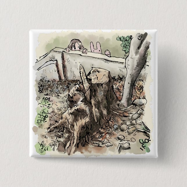 Reiki 2 Inch Square Button (Front)