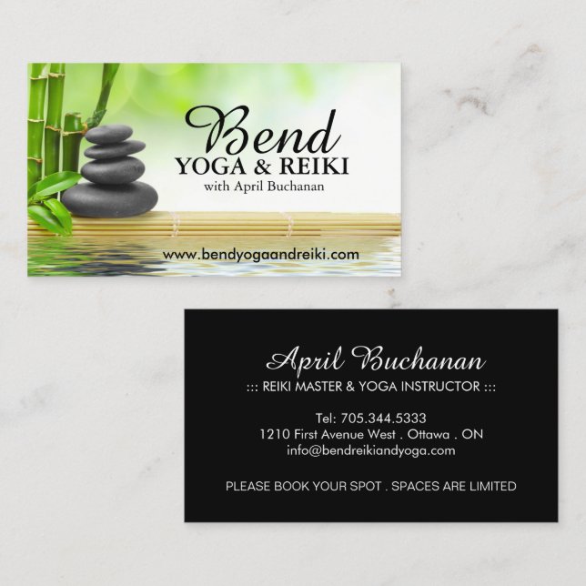 Reiki and Yoga Business Cards (Front/Back)