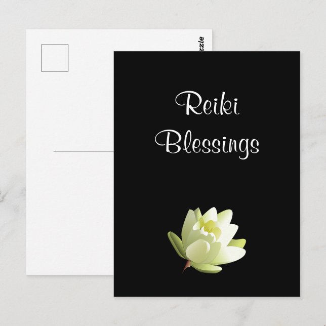 Reiki Blessings white Lilly  Postcard (Front/Back)