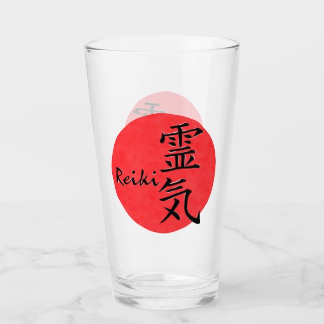 Reiki Calligraphy And Word 1 Glass (Front)