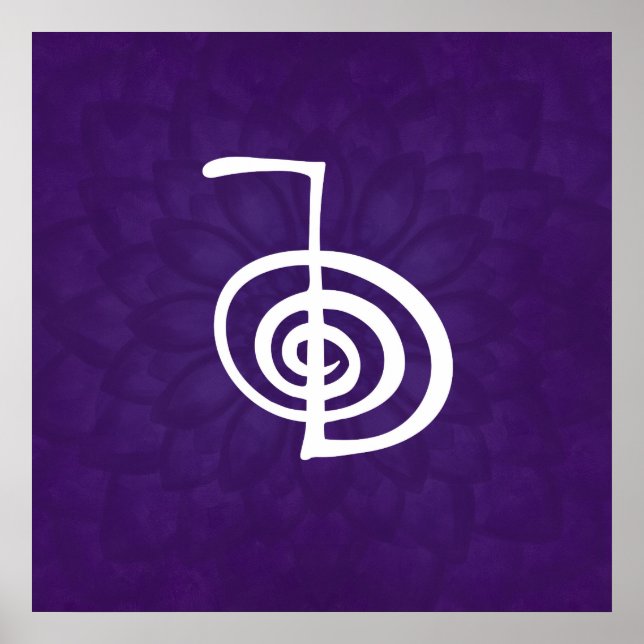 Reiki Cho Ku Rei - in purple lotus Poster (Front)