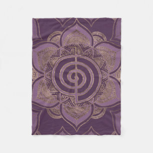 Reiki Cho Ku Rei - pastel and gold Fleece Blanket