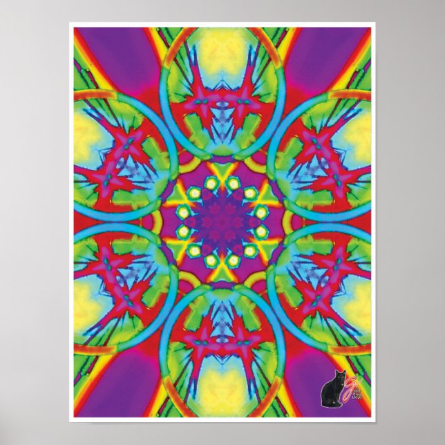 Reiki Cinetic Collage Kaleidoscope Poster (Devant)