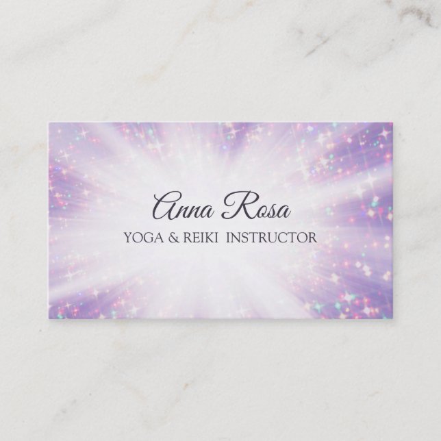 *~*  Reiki Energy Healing Sparkle Rays Business Card (Front)