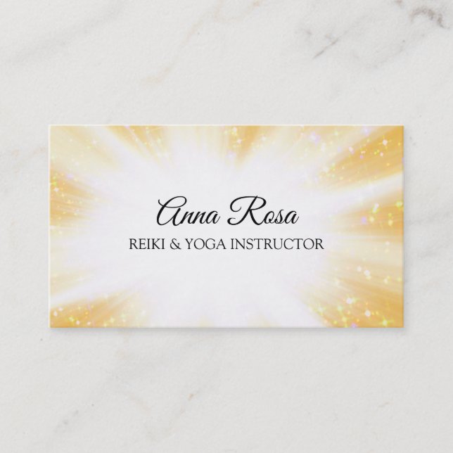 *~* Reiki Energy Healing Sparkle  Rays Business Card (Front)