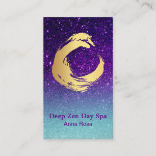 *~*  Reiki - Glitter Gold Zen Spiral Meditation Business Card