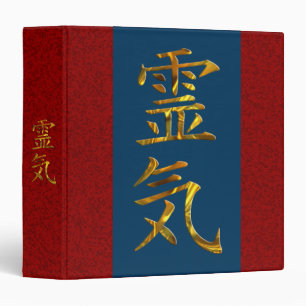 REIKI / GOLD dark red splatter, dark blue Binder