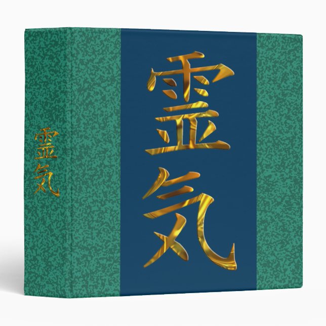 REIKI / GOLD | green splatter, dark blue Binder (Front/Spine)