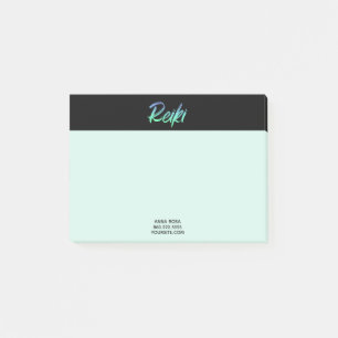 *~* Reiki Green Blue & Turquoise Iridescent Post-it Notes