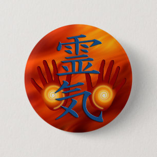Reiki Hands 2 Inch Round Button