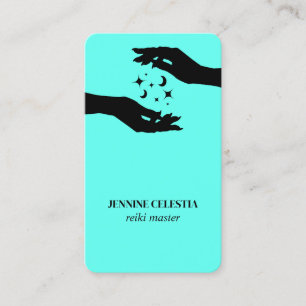 Reiki Hands Turquoise Spiritual Healer Business Card