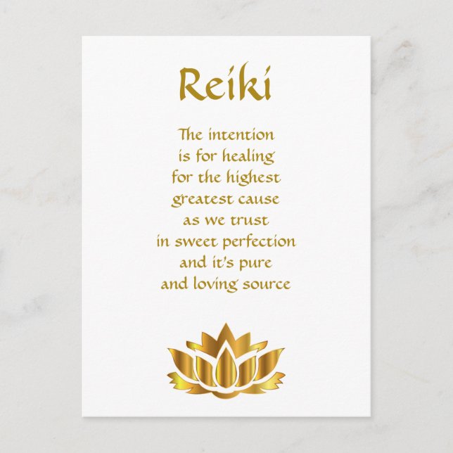 Reiki Healing Poem Postcard (Front)