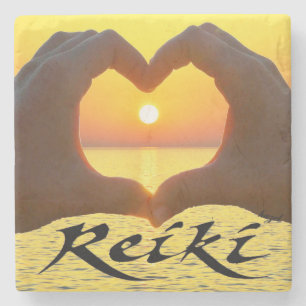 Reiki, heart,Hands, Sun, Healing Energy , Coasters