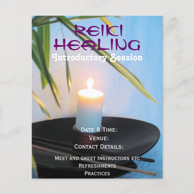 Reiki holistic health and wellbeing A5 flyer (Front)