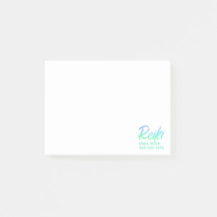 *~* Reiki Iridescent Green Blue& Turquoise Post-it Notes