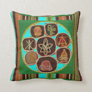 REIKI Karuna Healing Symbols Lotus Golden Chakra Throw Pillow