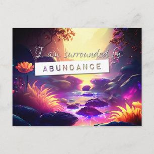 Reiki Law of Attraction Abundance Affirmation Postcard