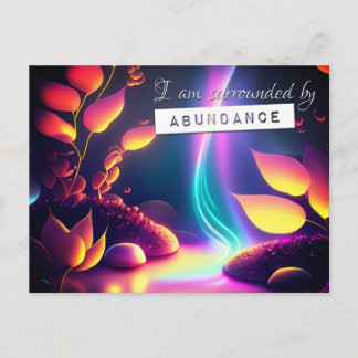 Reiki Law of Attraction Abundance Affirmation Postcard