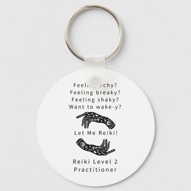Reiki Level 2 Practitioner Riddle And Hands Keychain (Front)