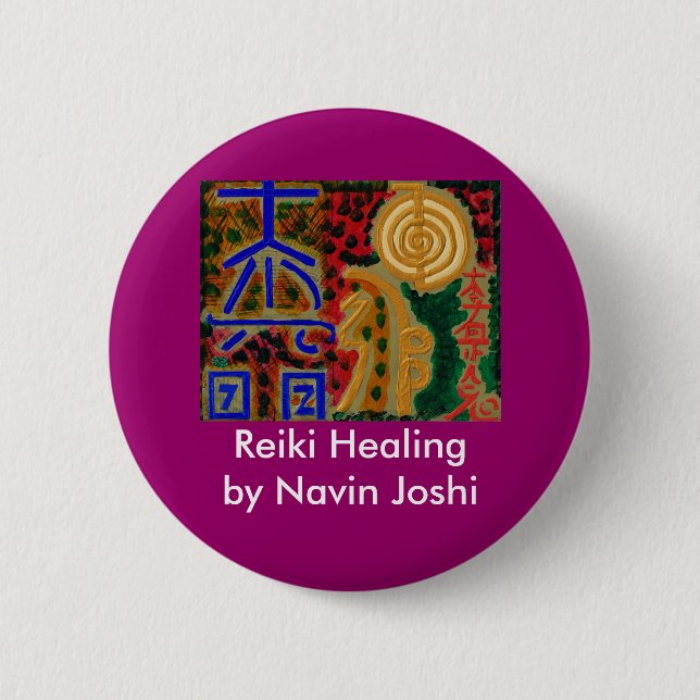 REIKI Main Healing Symbols 2 Inch Round Button (Front)